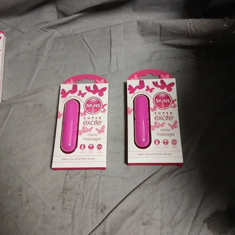 SKINS SUPER EXCITE MICRO MASSAGER – PINK BULLET VIBRATOR (2-PACK)