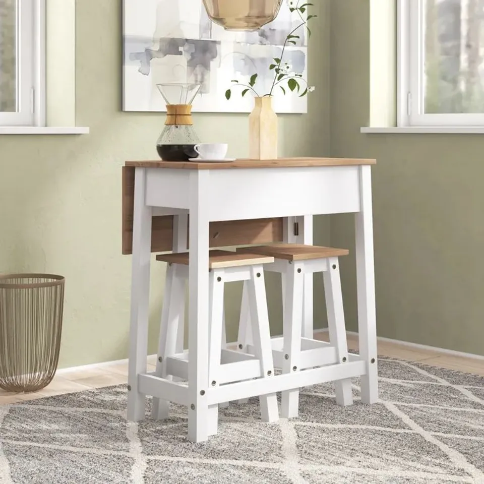 BOXED CALLISTA EXTENDABLE DINING TABLE WITH 2 CHAIRS