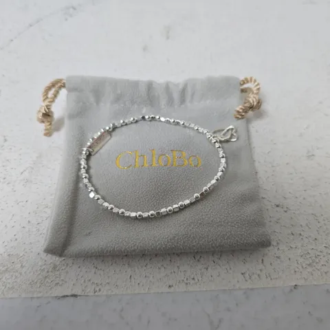 CHLOBO SILVER BEADED BRACELET WITH POUCH