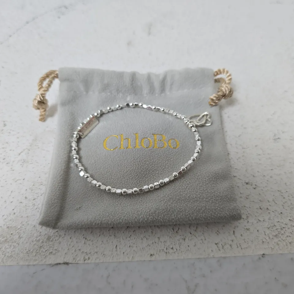 CHLOBO SILVER BEADED BRACELET WITH POUCH