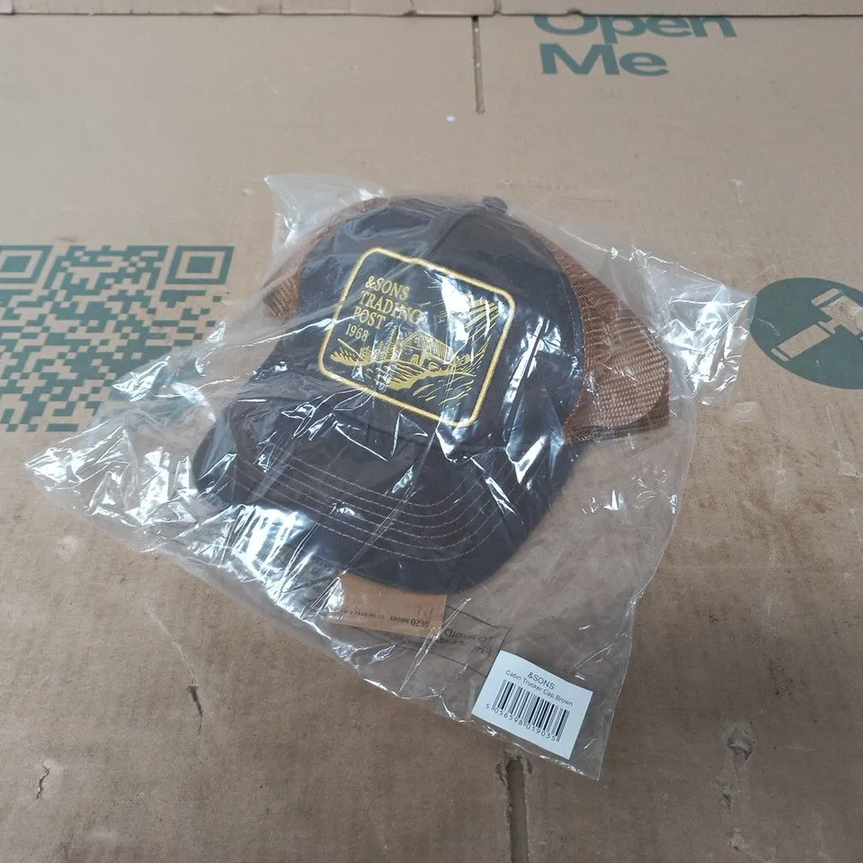 BAGGED & SONS CABIN TRUCKER CAP IN BROWN