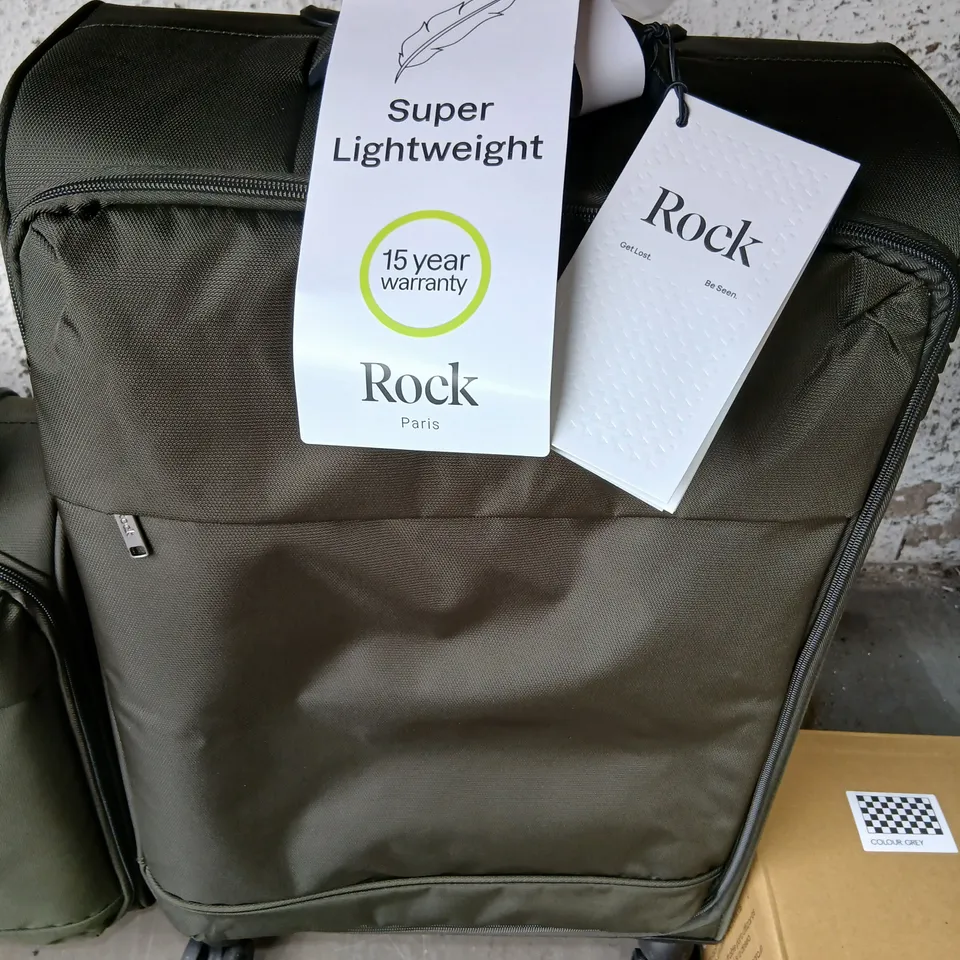 Rock Paris Super Lightweight Suitcase – Grey carry-on with wheels