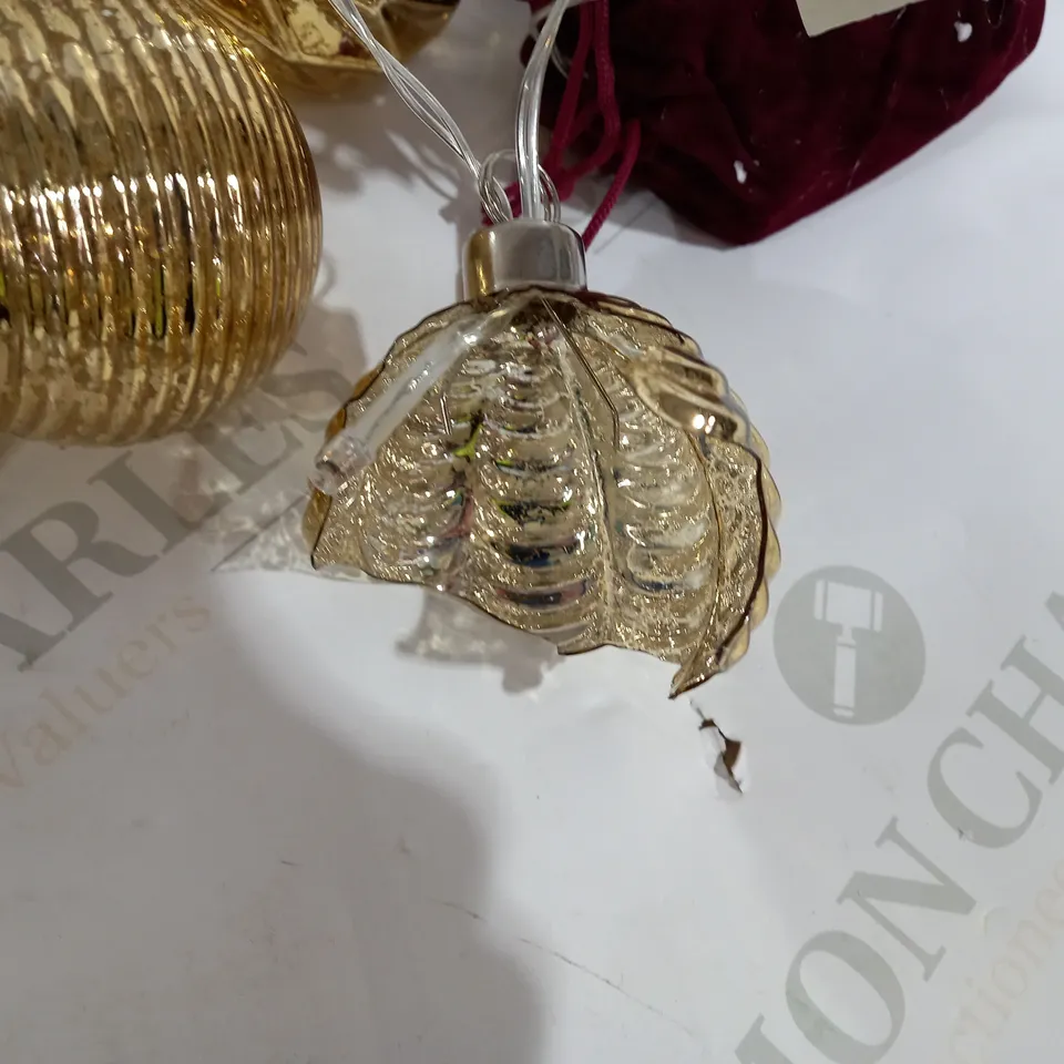 ALISON CORK MERCURY GLASS SET OF 10 BAUBLE LIGHT STRAND