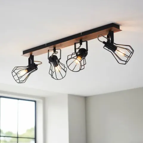 BOXED FULTON 4 LIGHT SEMI FLUSH SPOTLIGHT BAR