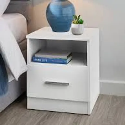 PANAMA 1 DRAWER BEDSIDE CABINET - WHITE