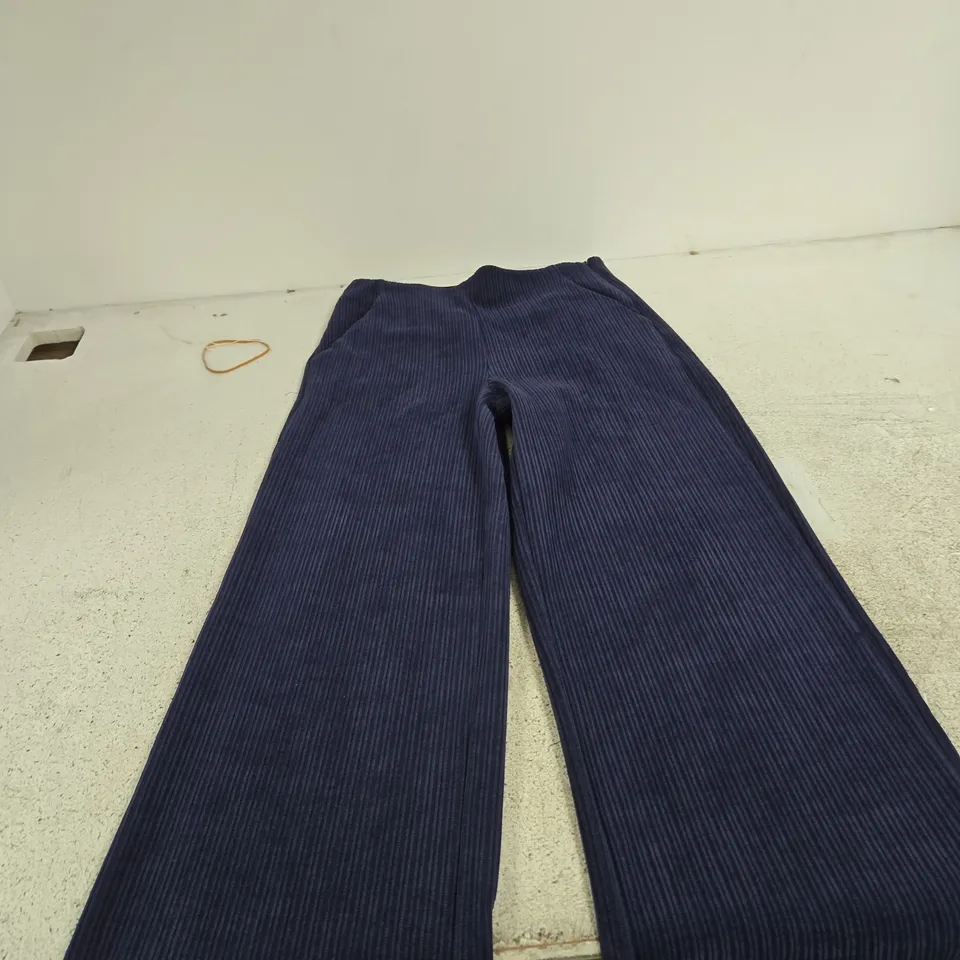 ICHI ESTD CORDUROY TROUSERS – WOMEN’S DARK BLUE, SIZE SMALL
