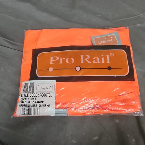 BAGGED PRORAIL HIGH VISIBILITY COMBAT TROUSERS IN ORANGE - 30L