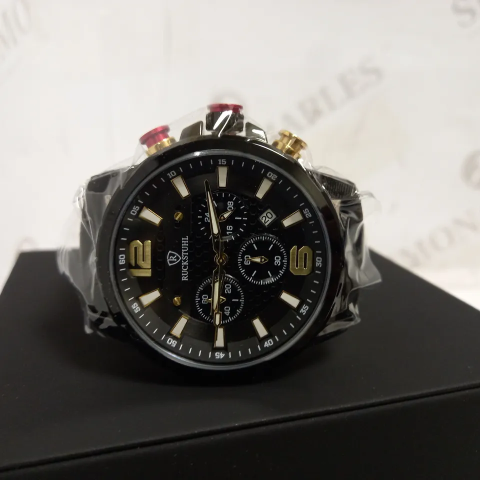 RUCKSTUHL CHRONOGRAPH LEATHER STRAP WATCH RRP £560
