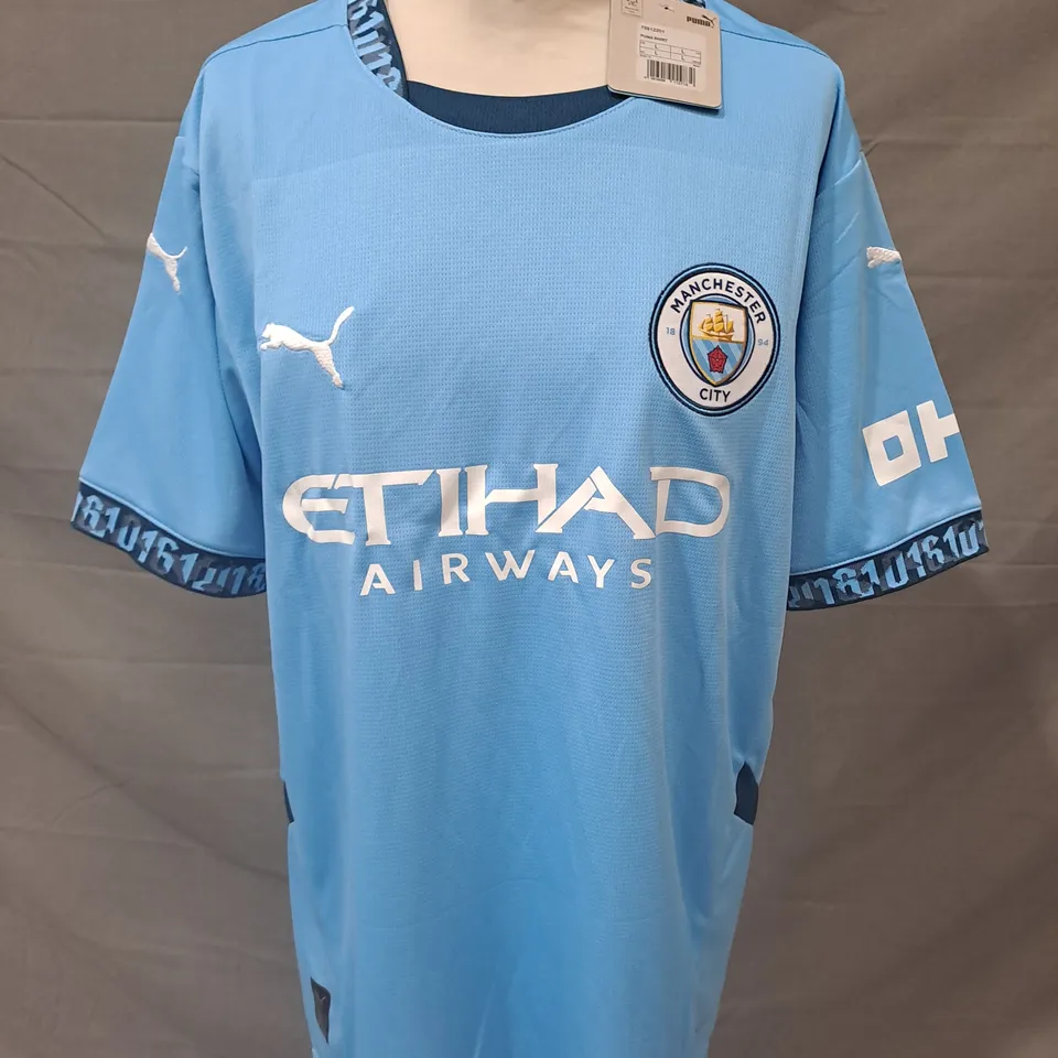 PUMA MANCHESTER CITY FOOTBALL CLUB HAALAND JERSEY SIZE LARGE