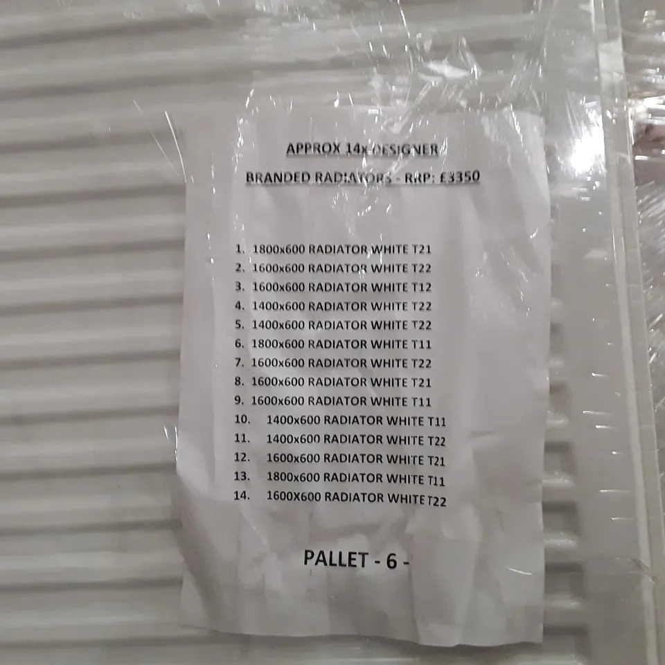 PALLET OF APPROXIMATELY 14 DESIGNER BRANDED RADIATORS