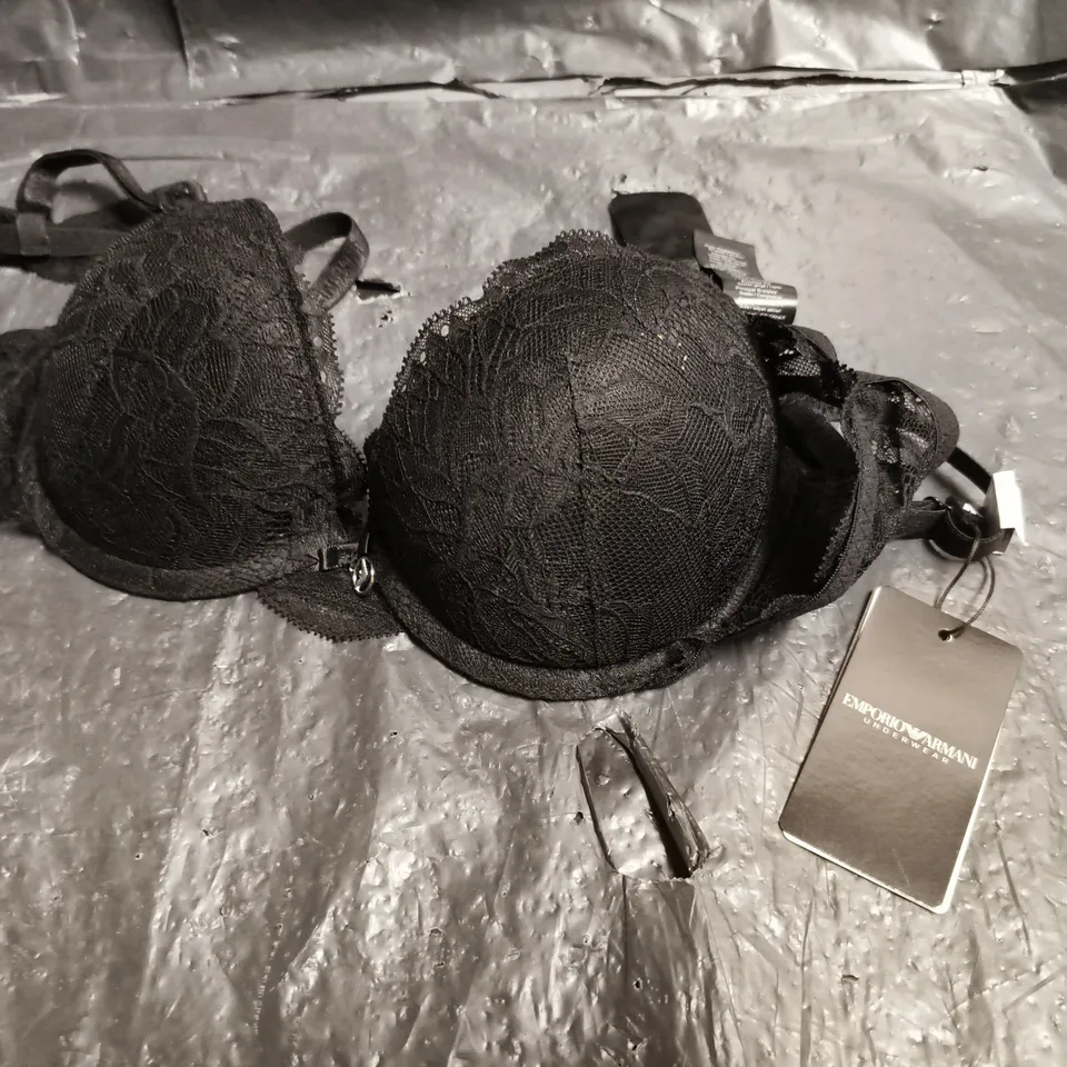 EMPORIO ARMANI UNDERWEAR LACE BRA – BLACK, UK 36A