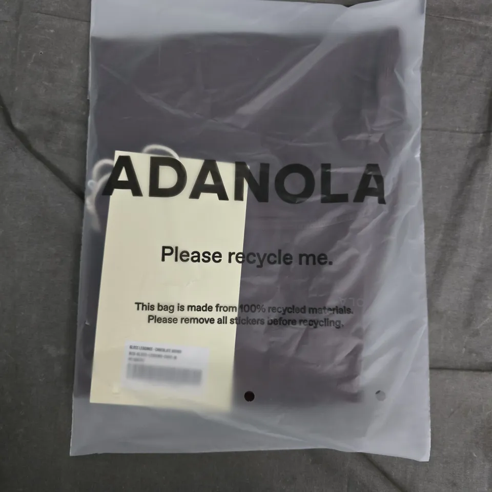 BAGGED ADANOLA GLOSS LEGGINGS - CHOCOLATE BROWN - SIZE M