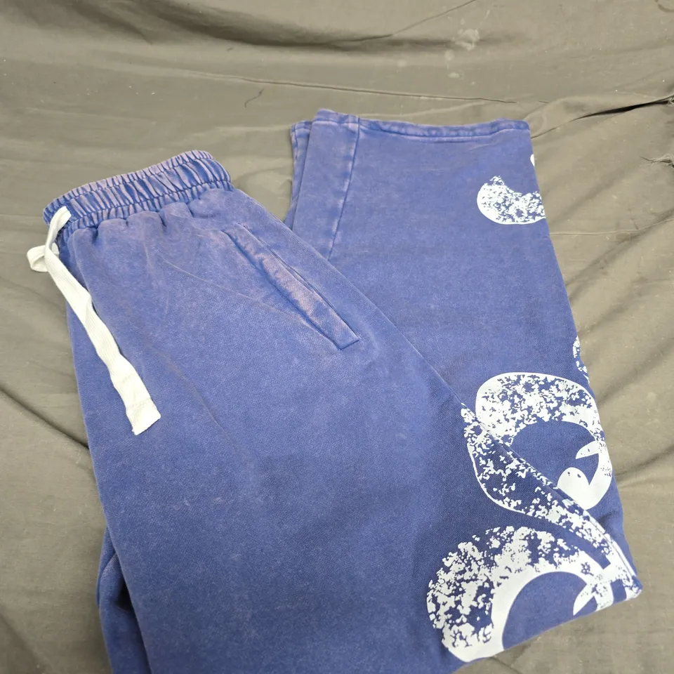 BLASÉ WIDE LEG NAVY BLUE JOGGERS SIZE M 