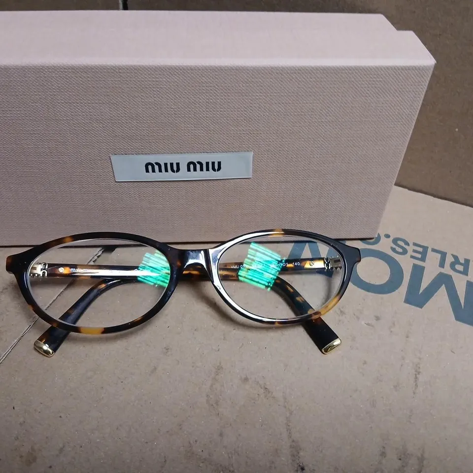 MIU MIU EYEGLASSES – HONEY HAVANA DEMO LENS, MADE IN ITALY