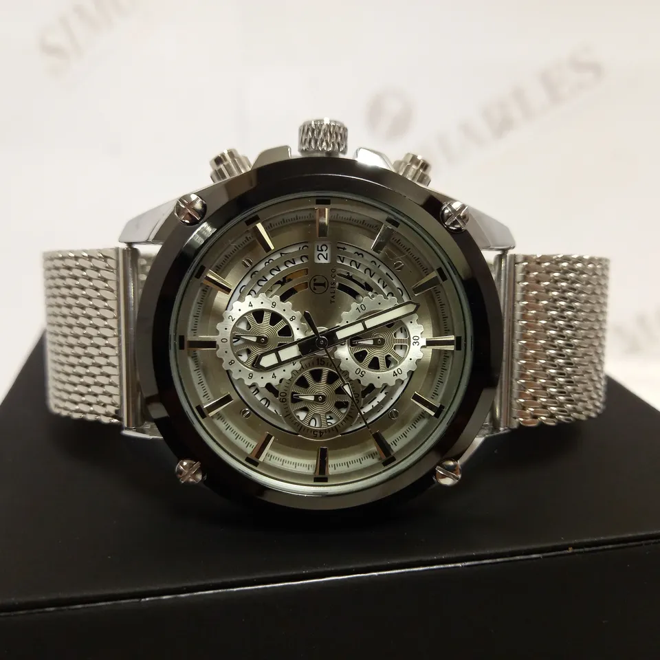 TALIS CO DATE DIAL MESH STRAP WRISTWATCH RRP £550
