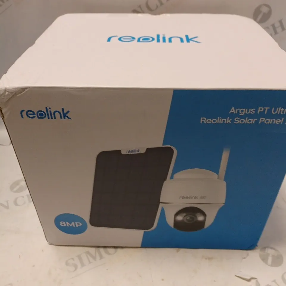BOXED REOLINK 4K ARGUS PT ULTRA 360 SOLAR PANEL CAMERA RRP £179.99