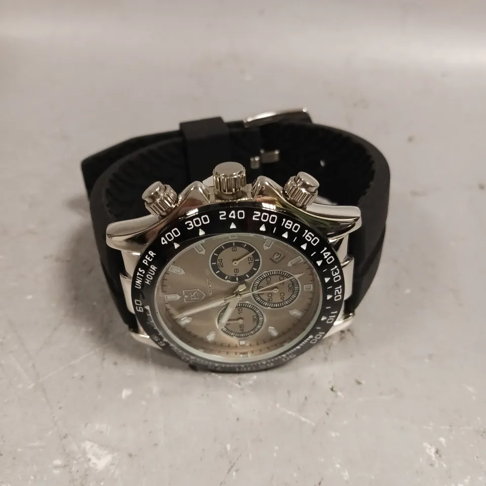 MENS FRANK SCHMIDT WATCH – MULTI FUNCTION SUB DIALS WITH DATE – HQ RUBBER SPORTS STRAP 
