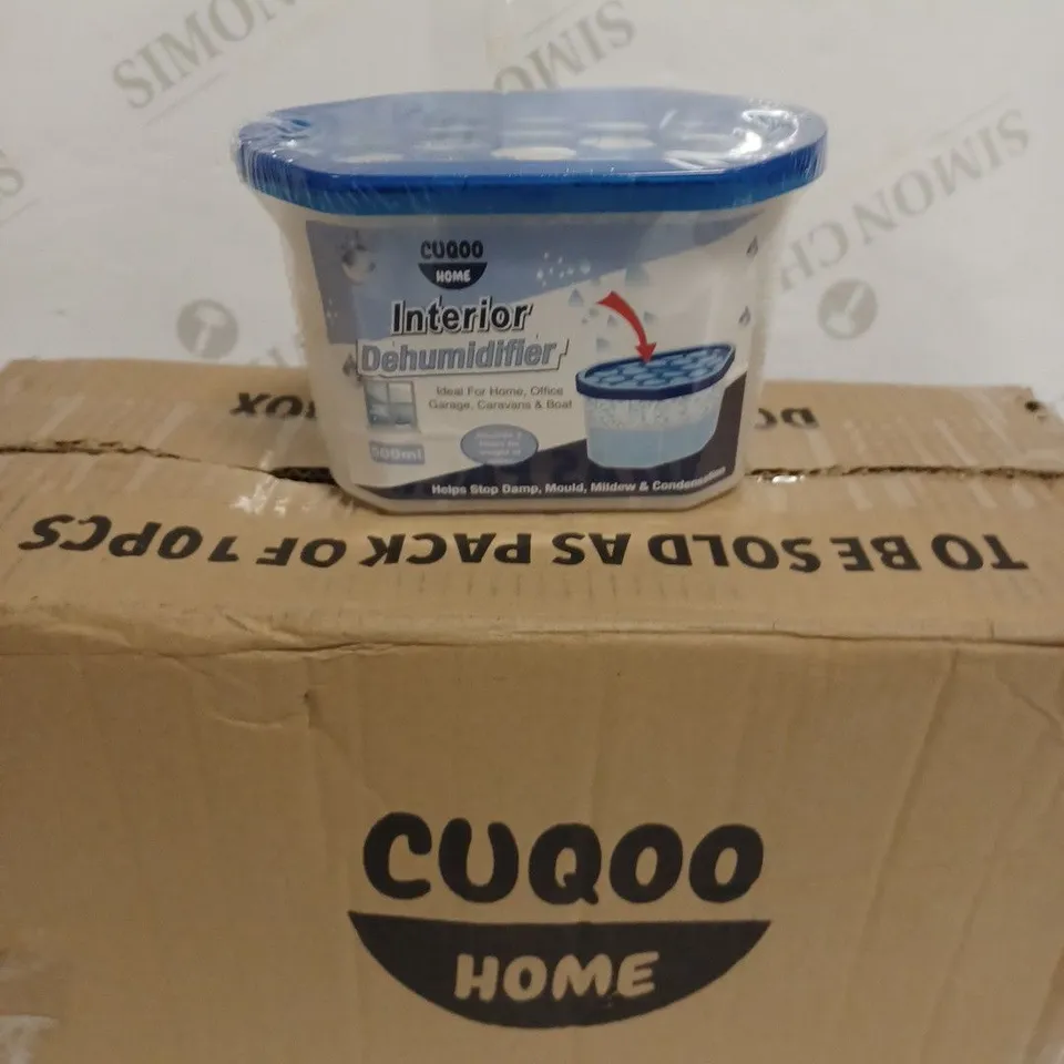 BOX TO CONTAIN 10 X CUQOO HOME INTERIOR DEHUMIDIFIERS 