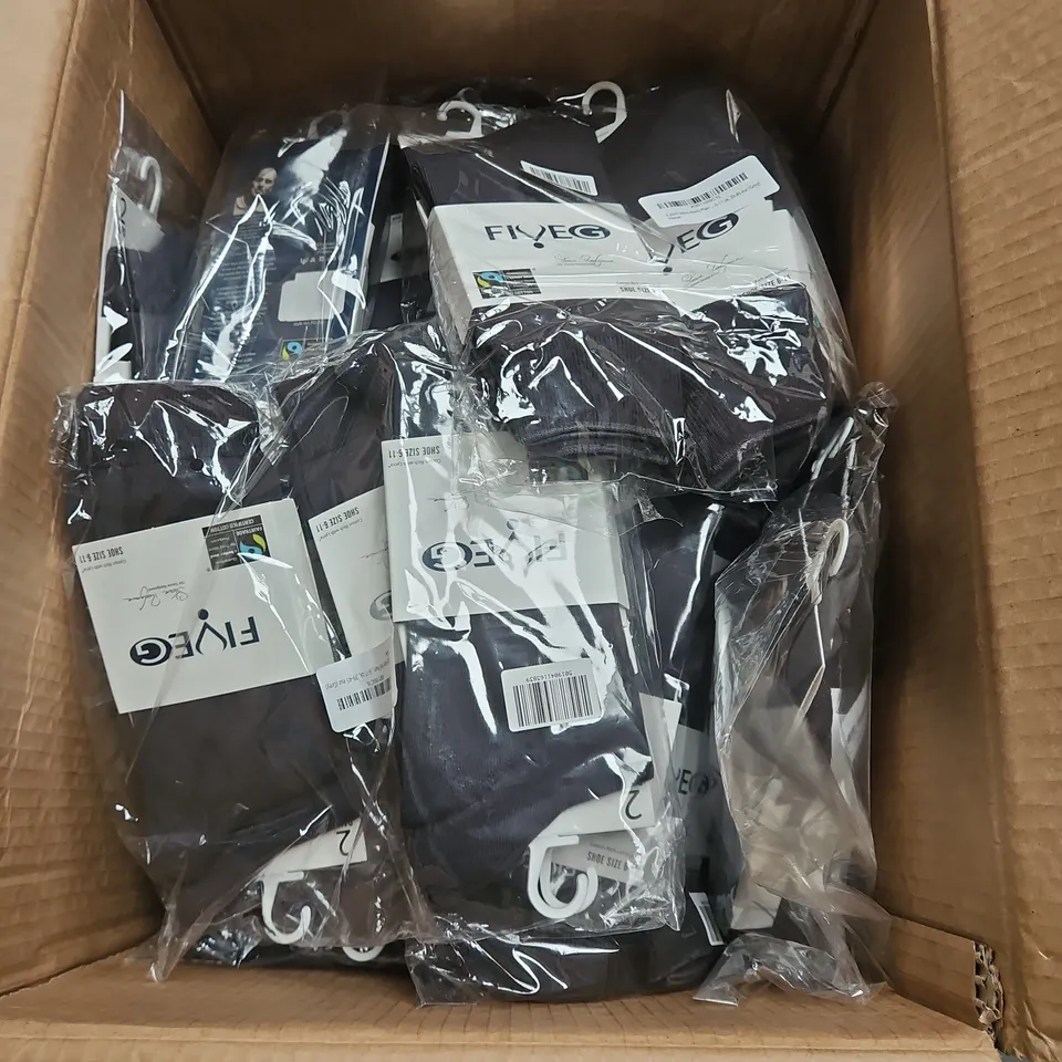 APPROXIMATELY 30 FIVEG 6PACK SOCKS IN GREY SIZE 6-11