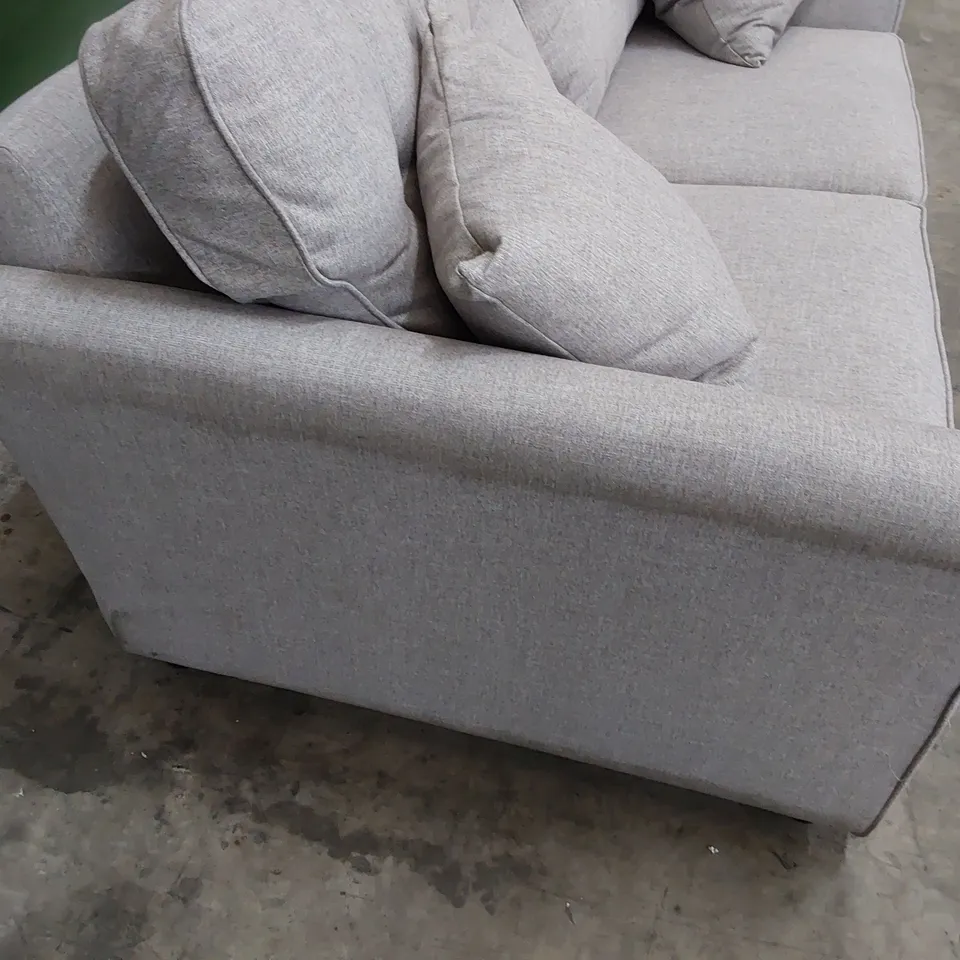 QUALITY BRITISH MADE LOUNGE Co THREE SEATER SIFA LIGHT GREY FABRIC 