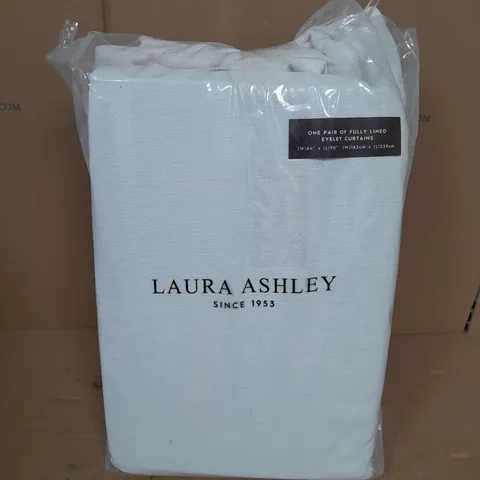LAURA ASHLEY FULLY LINED EYELET CURTAINS 