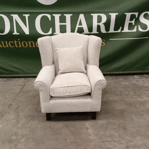 DENTON CHUNKY WEAVE FABRIC WING CHAIR