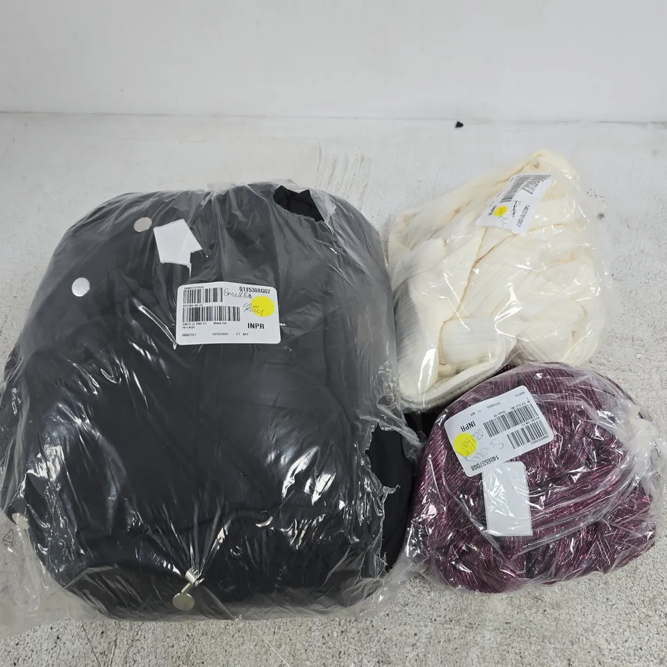 APPROXIMATELY 12 ASSORTED CLOTHING ITEMS IN VARIOUS SIZES, COLOURS & STYLES TO INCLUDE BRANDS SUCH AS NINA LEONARD, CENTIGRADE, WYNNE LAYERS, ETC - COLLECTION ONLY