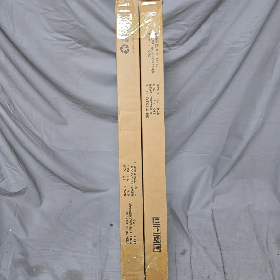 2X WOLTU WALL SHELF FLOATING SHELF DVD CD SHELF WOODEN BOOKSHELF VINTAGE BROWN