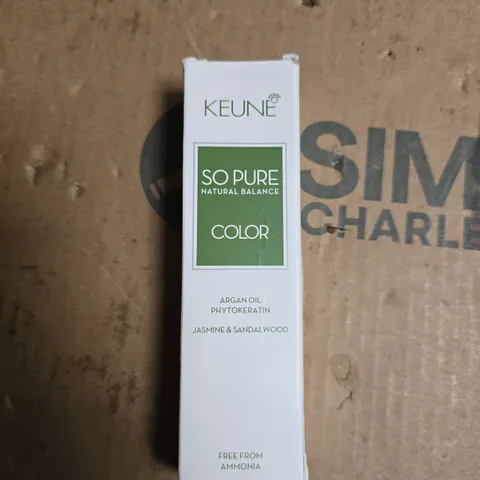 KEUNE SO PURE NATURAL BALANCE COLOR HAIR DYE β ARGAN OIL PHYTOKERATIN, JASMINE & SANDALWOOD LIGHT GOLDEN BLONDE