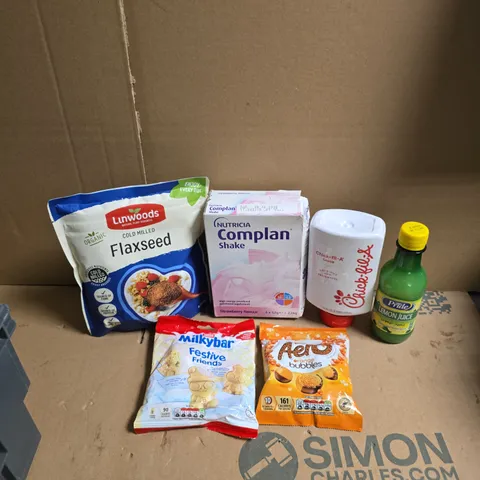 APPROXIMATELY 15 ASSORTED FOOD AND DRINK ITEMS TO INCLUDE - COMPLAN SHAKE, CHICK-FIL-A SAUCE AND MILYBAR FESTIVE FRIENDS