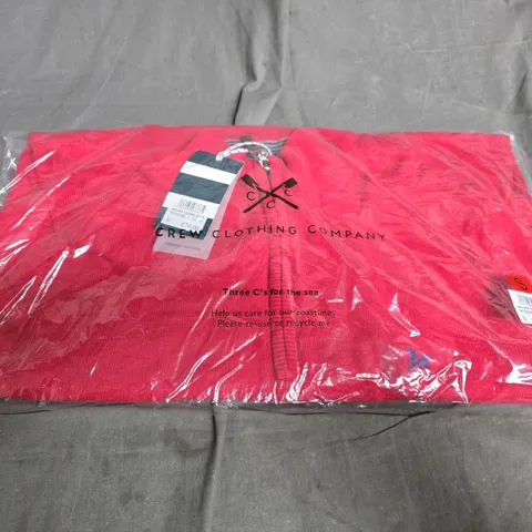 BAGGED CREW COTHING COMPANY ORGANIC CLASSIC 1/2 ZIP IN RED - SMALL