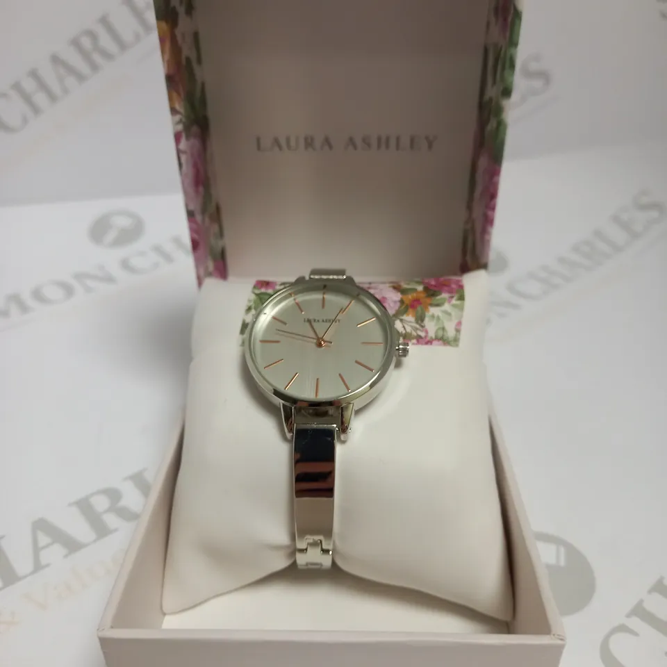 LAURA ASHLEY HALF BANGLE SILVER LADIES WATCH 
