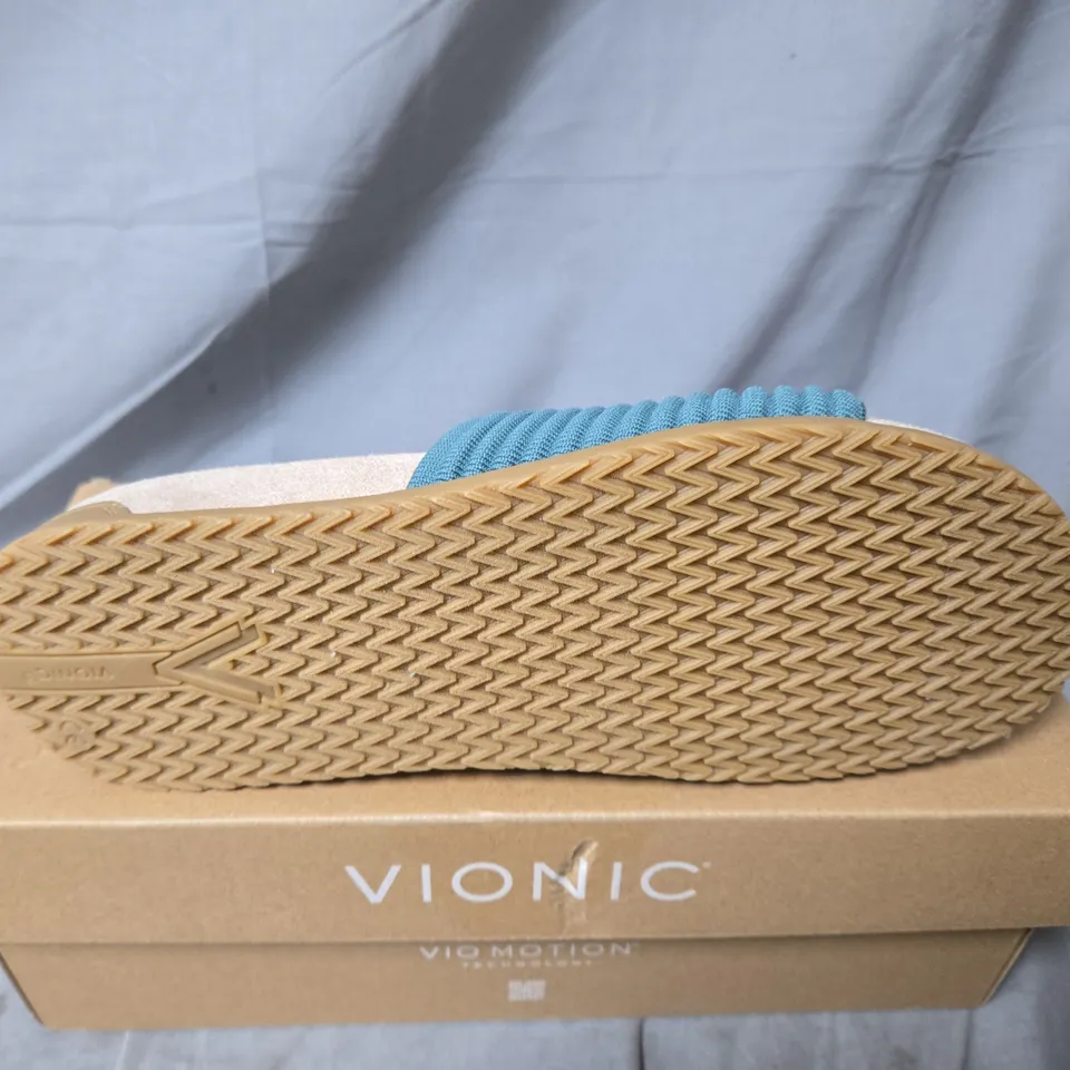 BOXED VIONIC EVIE KNIT SLIDE SANDALS – BLUE, UK SIZE 7