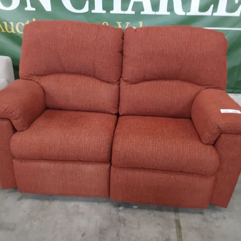 QUALITY BRITISH DESIGNER G PLAN CHLOE POWER RECLINING TWO SEATER SOFA MASCA OCHRE FABRIC 