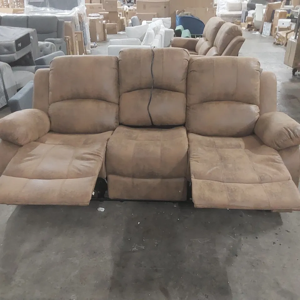 AVERION 3 SEATER FAUX LEATHER MANUAL RECLINING SOFA