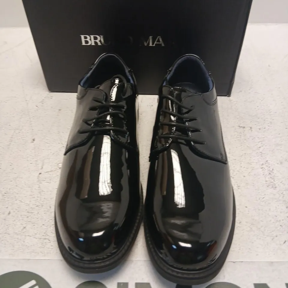 BRUNO MARC BLACK PATENT LEATHER SHOES – UK 9 (US 10W)