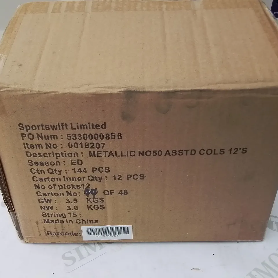 PALLET CONTAINING 98 BOXES OF BRAND NEW METALLIC NO50 CONFETTI - 144 PIECES PER BOX / APPROX 14,112 TOTAL