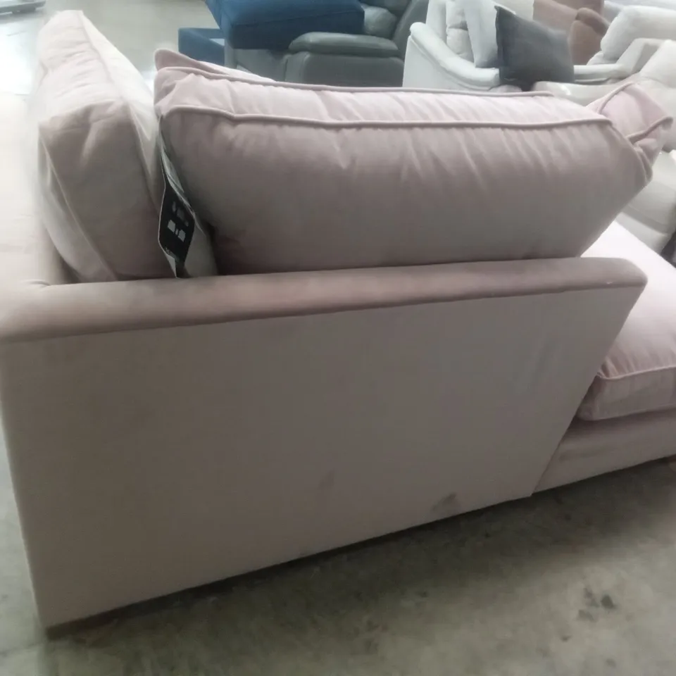 DESIGNER LOUNGE.CO MADE IMOGEN CHAISE END UNIT LHF - ROSE QUARTZ FABRIC 