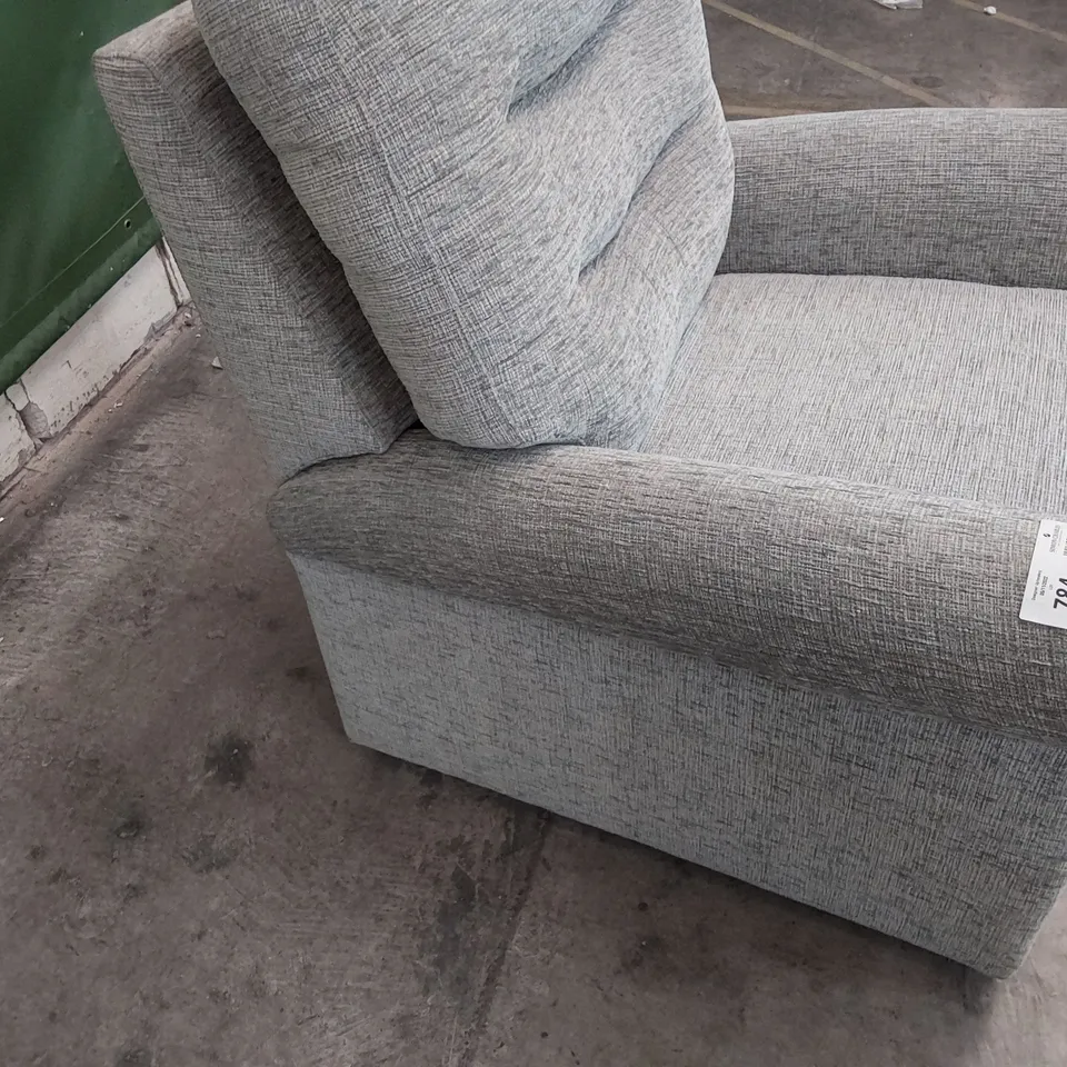 QUALITY BRITISH DESIGNER G PLAN EASY CHAIR GREY FABRIC 