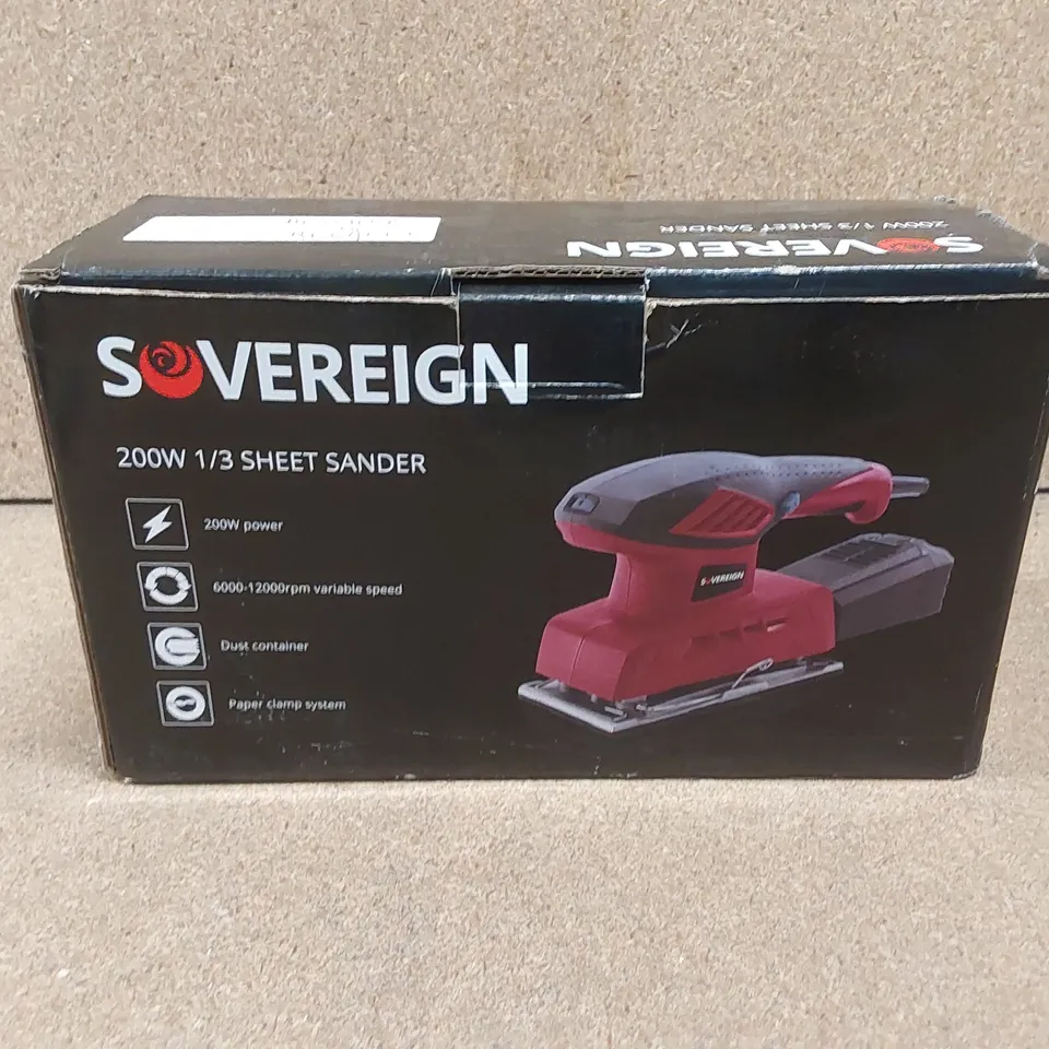 BOXED SOVEREIGN 200W 1/3 SHEET SANDER 