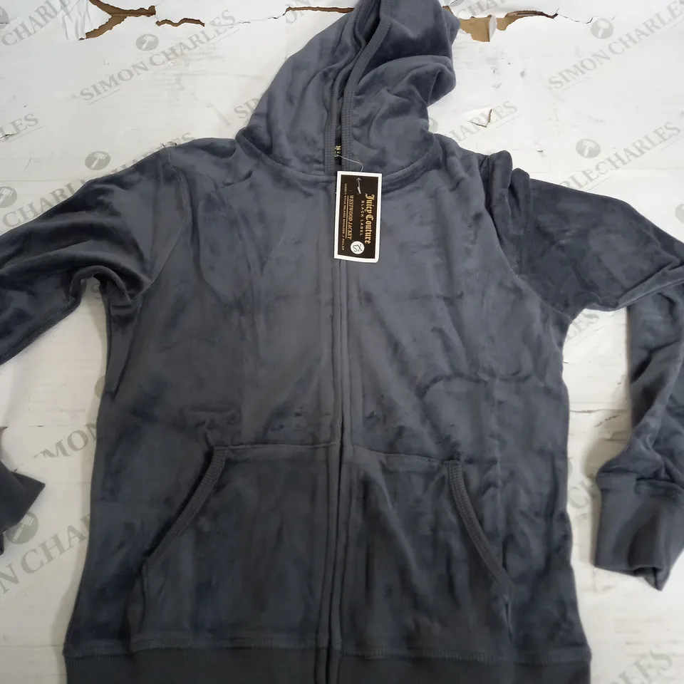 JUICY COUTURE LIGHT BLUE ZIP UP HOODIE - XS