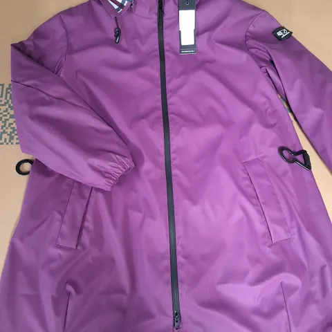 GAMMON LILAC ZIP THROUGH HOODED SHOWERPROOF COAT - S
