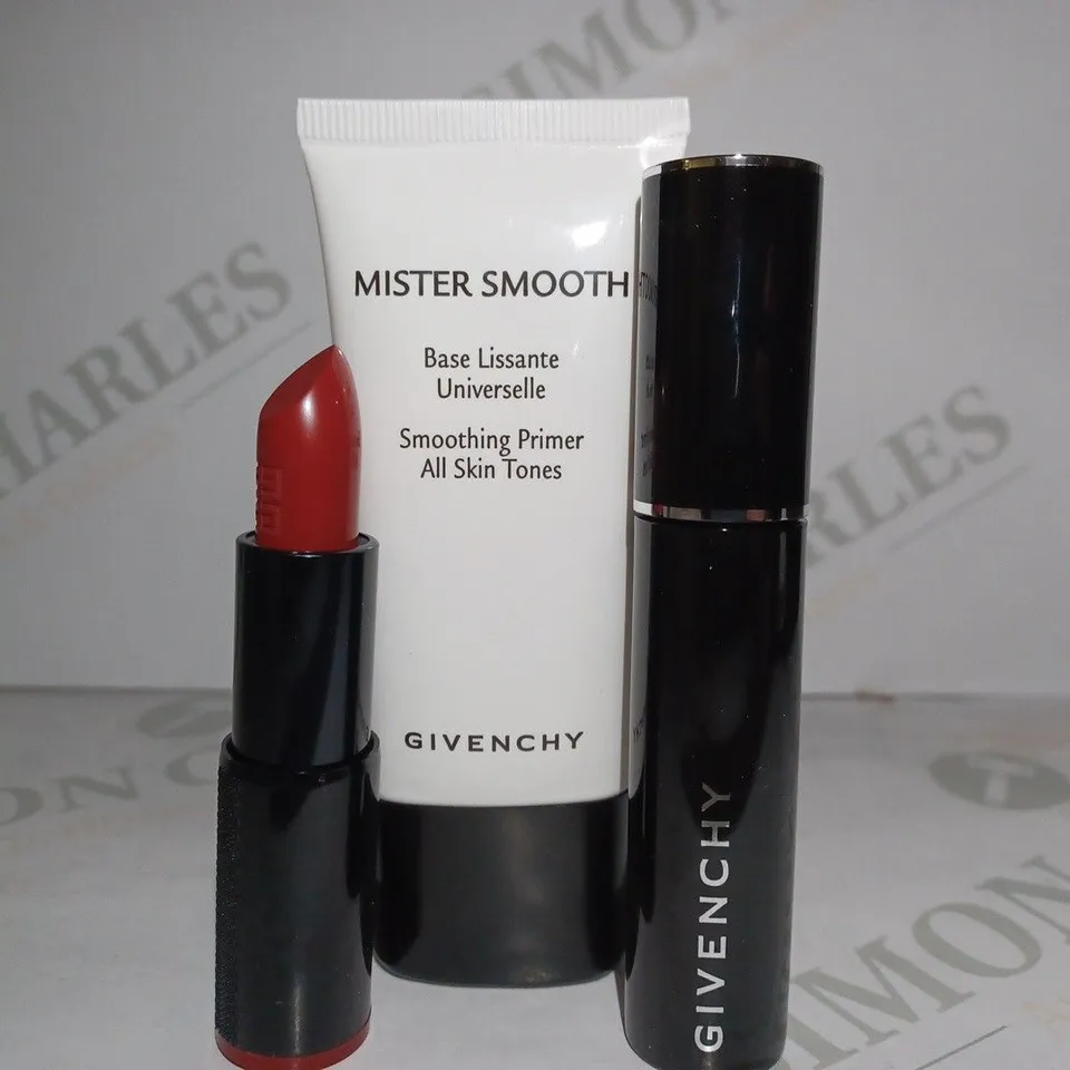 LOT OF APPROX 10 ASSORTED GIVENCHY PRODUCTS TO INCLUDE SMOOTHING PRIMER, PHENOMEN'EYES MASCARA #3 DEEP GREY, LIPSTICK #11 ORANGE UNDERGROUND 