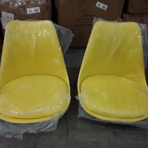 BOXED PAIR YELLOW DINING CHAIRS 