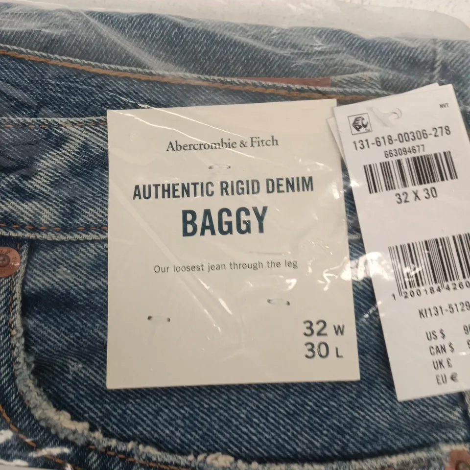 ABERCROMBIE & FITCH AUTHENTIC RIGID DENIM BAGGY JEANS – UK 32 X 30