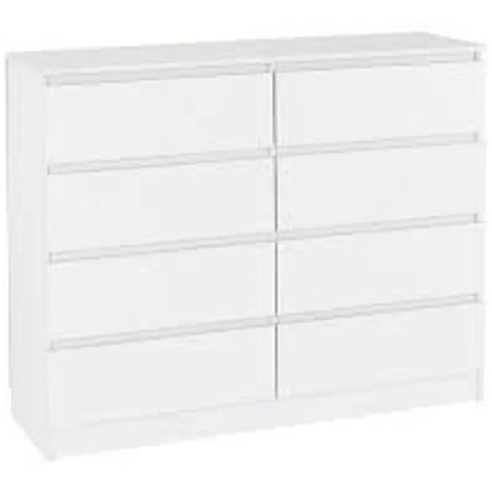 BOXED MALVERN 8 DRAWER CHEST - WHITE (2 BOXES)