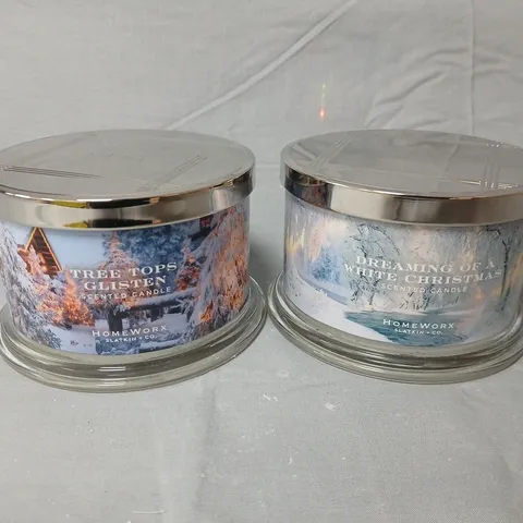 HOMEWORX BY SLATKIN & CO. SCENTED CANDLES - TREE TOPS GLISTEN AND DREAMING OF A WHITE CHRISTMAS (SET OF 2)
