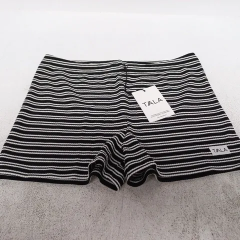 TALA STRIPE KNIT SHORT β BLACK, SIZE SMALL