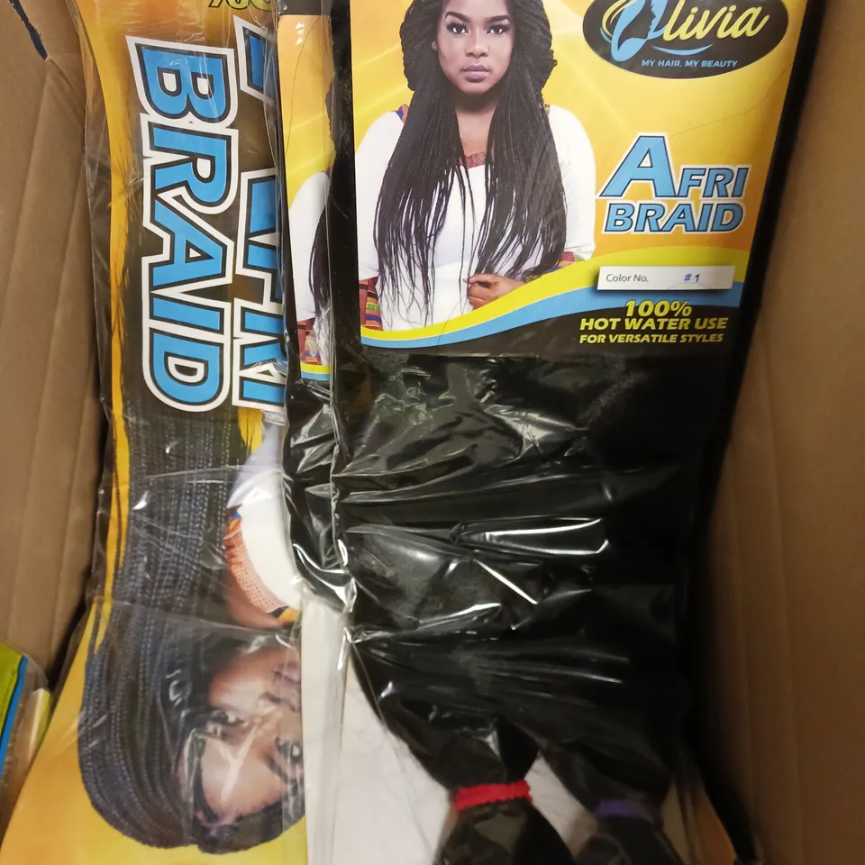 APPROXIMATELY 20 SEALED OLIVIA AFRI BRAID HAIR PIECES - #1