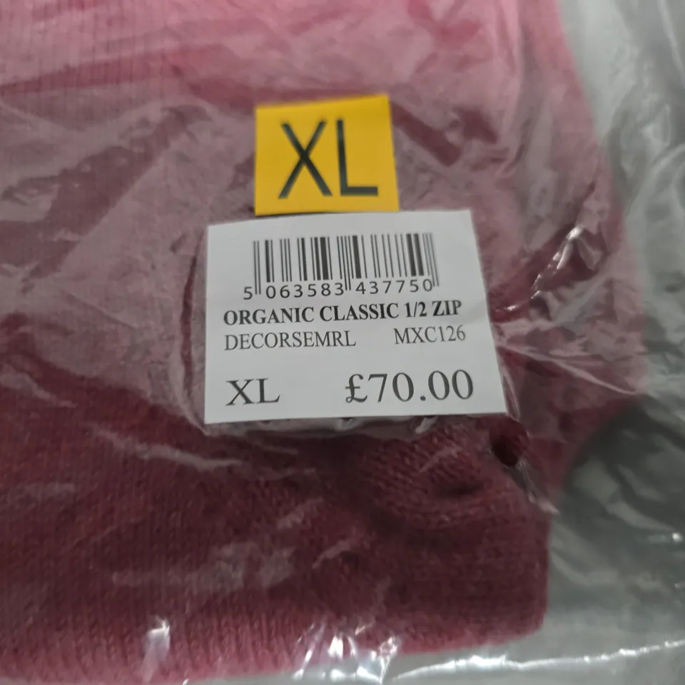 CREW CLOTHING ORGANIC CLASSIC 1/2 ZIP JUMPER – XL